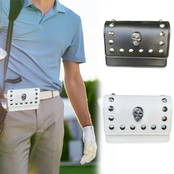  Открытый дальномер для гольфа Кожаный чехол Сумка для хранения Мода Заклепка Корейский тренд Дальномерная сумка для мужчин Аксессуары для гольфа