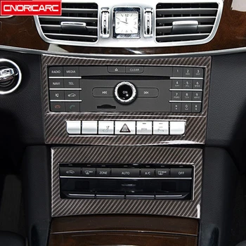 Центральная консоль Кондиционер CD Рамка Украшение Крышка Отделка ABS Для Mercedes Benz E Class W212 2014-2015 Стиль из углеродного волокна