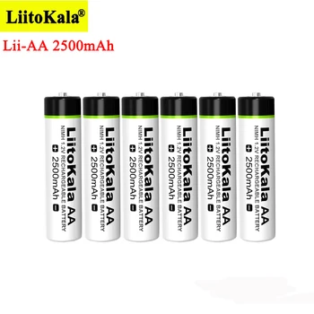 Liitokala 1,2 В AA 2500 мАч Ni-MH Аккумуляторная батарея aa для термопистолета пульта дистанционного управления мышь игрушечные батарейки