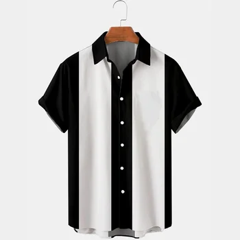 Новые простые мужские рубашки и блузки 3d полосатый принт с короткими рукавами модные футболки для женщин и мужчин летние топы оверсайз одежда